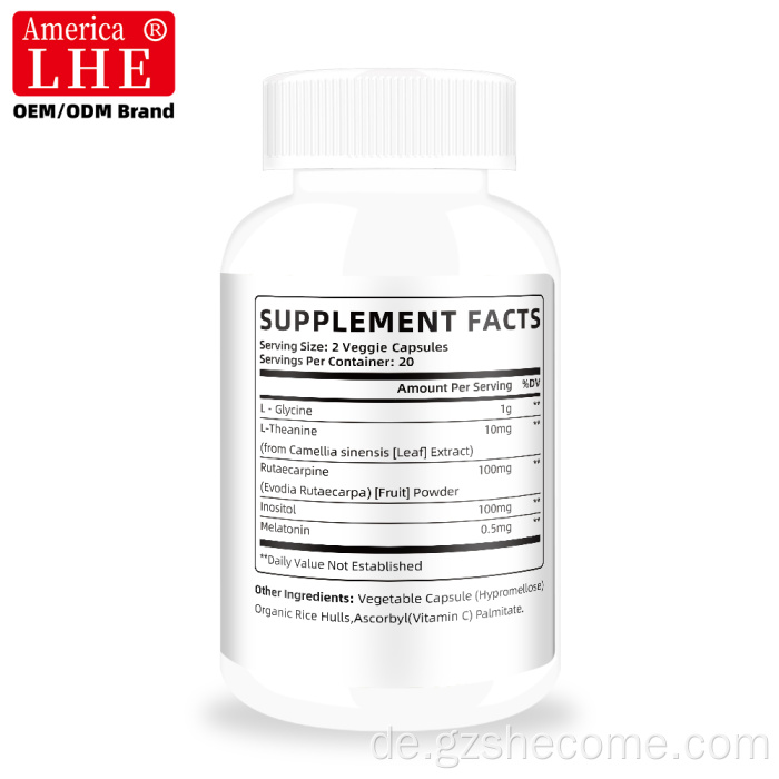 Shecome Schlafmittel-Kapseln, Glycin-Melatonin-Unterstützung